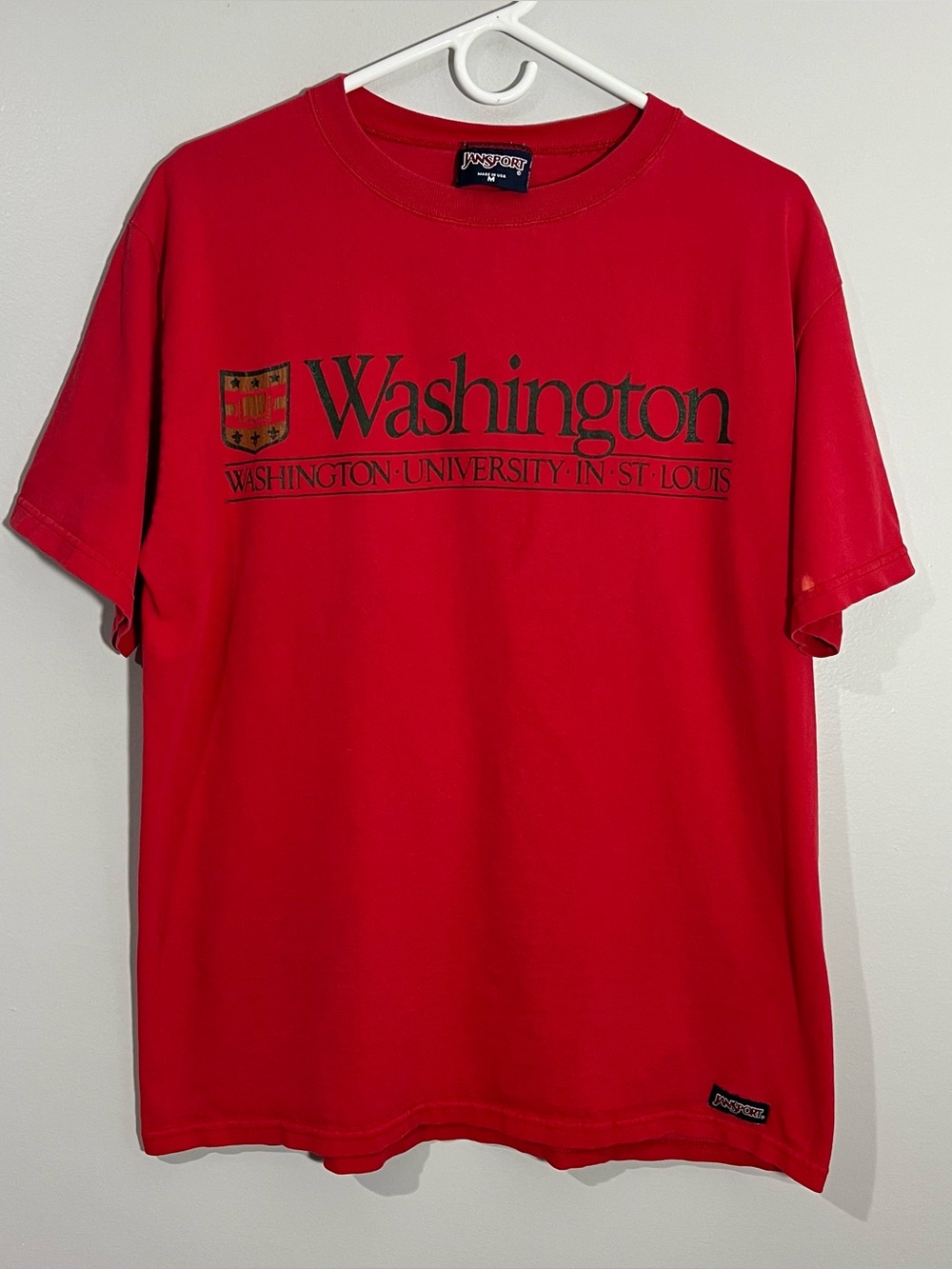 Vintage Jansport Washington University In St Louis Red T-Shirt Mens Medium